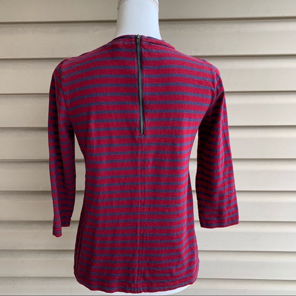 •J. Crew• Striped Rhinestone Embellished Top - Size Small - Picture 5 of 6